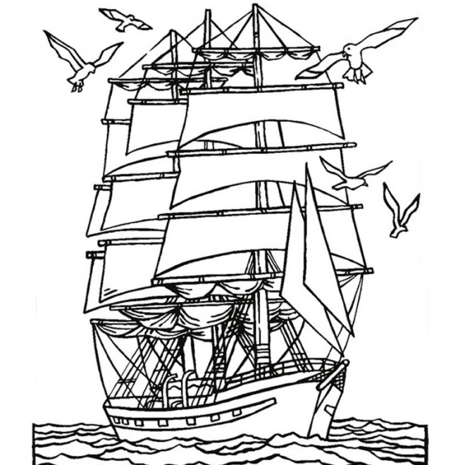 Coloriage Bateau de Guerre pour enfant dessin gratuit à imprimer