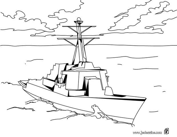 Coloriage Bateau de Guerre vecteur dessin gratuit à imprimer