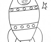 Coloriage et dessins gratuit Enfant dans un Fusée spatiale à imprimer