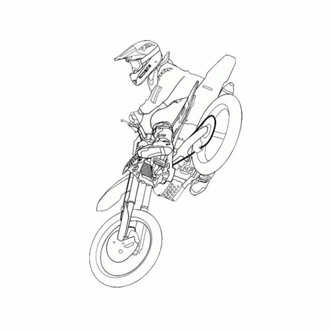 Coloriage Motocross KTM dans les airs dessin gratuit à imprimer