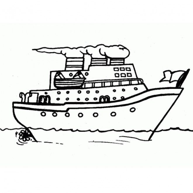 Coloriage Bateau croisière dessin gratuit à imprimer