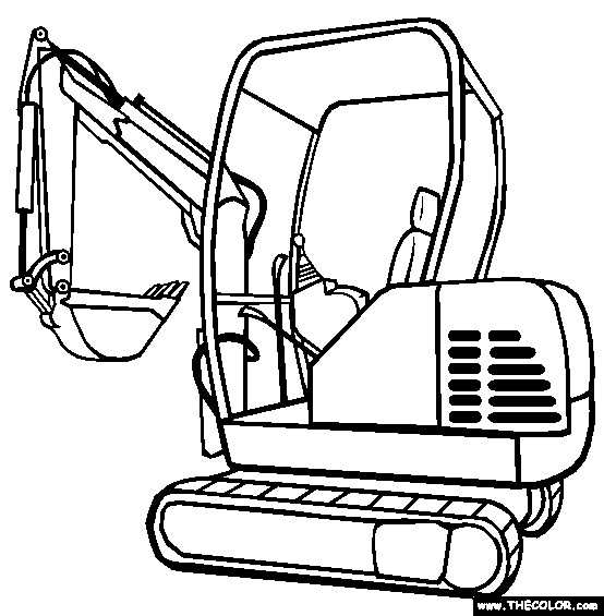 Coloriage Tractopelle en couleur dessin gratuit à imprimer
