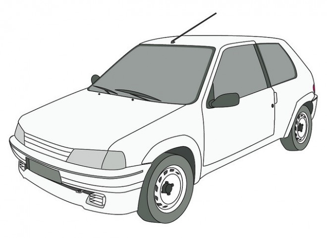 Coloriage Peugeot 205 junior dessin gratuit à imprimer