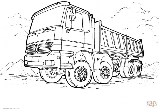 Coloriage Semi Remorque gratuit à imprimer