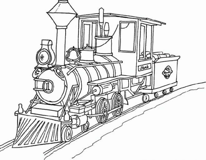 Coloriage Train ancien magnifique dessin gratuit à imprimer