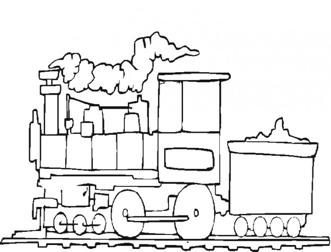 Coloriage Train de transport de marchandise dessin gratuit à imprimer