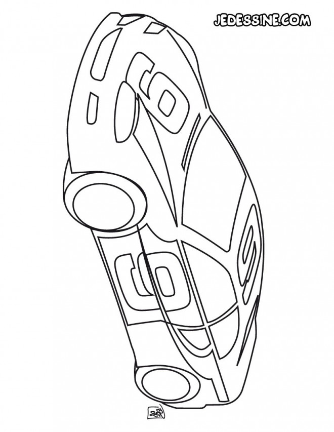 Coloriage Voiture de Rallye dessin gratuit à imprimer