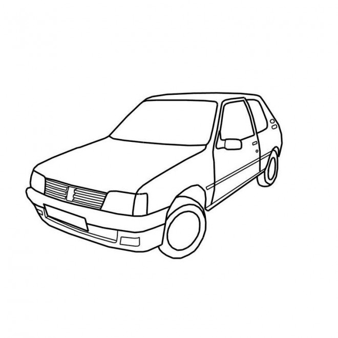 Coloriage Voiture Peugeot 205 dessin gratuit à imprimer
