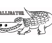 Coloriage Alligator souriant