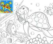Coloriage Image des animaux de la mer de cartoon