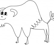 Coloriage et dessins gratuit Bison pour enfant à imprimer