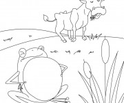 Coloriage et dessins gratuit Boeuf et grenouille à imprimer