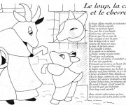 Coloriage Le Loup La chèvre et Le Chevreau