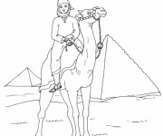 Coloriage Chameau et son maître égyptien