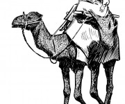 Coloriage Un arabe sur son chameau