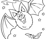 Coloriage et dessins gratuit Chauve-souris en volant à imprimer