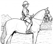 Coloriage Maître et cheval