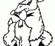 Coloriage Chèvre avec un chapeau
