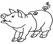Coloriage et dessins gratuit Cochon portant un pantalon à imprimer