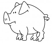 Coloriage et dessins gratuit Cochon simple à imprimer