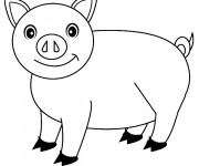 Coloriage Cochon stylisé