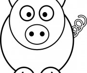 Coloriage et dessins gratuit Cochon surpris à imprimer