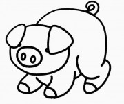 Coloriage et dessins gratuit Cochon timide à imprimer