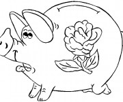 Coloriage Cochon Tirelire