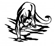 Coloriage et dessins gratuit Cougars noir est blanc à imprimer