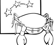 Coloriage Crabe de dessin animé pour les petits