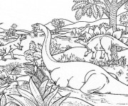 Coloriage Dinosaure dessin animé