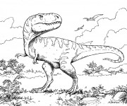 Coloriage Dinosaure tyrex au crayon