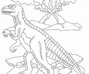 Coloriage Dinosaure vélociraptor