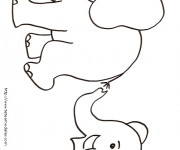 Coloriage et dessins gratuit Des petits Éléphants à imprimer