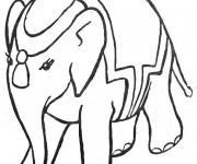 Coloriage et dessins gratuit Éléphant de Cirque à imprimer