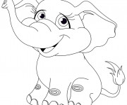 Coloriage et dessins gratuit Éléphant mignon à imprimer