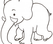 Coloriage et dessins gratuit Éléphant noir et blanc à imprimer