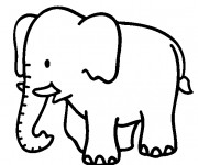 Coloriage et dessins gratuit Éléphant pour enfant à imprimer