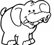 Coloriage et dessins gratuit Éléphant rigolo à imprimer