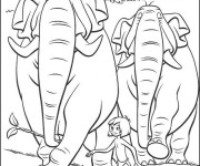 Coloriage et dessins gratuit Éléphants dessin animé à imprimer