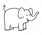 Coloriage et dessins gratuit Petit Éléphant à imprimer