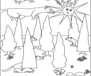 Coloriage et dessins gratuit Furets dans la forêt à imprimer