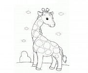 Coloriage et dessins gratuit Girafe aimable à imprimer