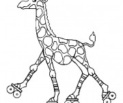 Coloriage Girafe en train de jouer