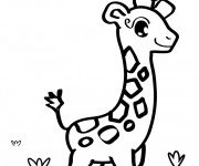 Coloriage et dessins gratuit Girafe mignonne à imprimer
