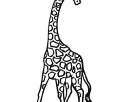Coloriage Une Girafe en noir