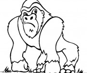 Coloriage et dessins gratuit Gorille dessin animé à imprimer