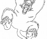 Coloriage et dessins gratuit Gorille en attaquant à imprimer