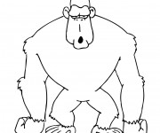 Coloriage Gorille humoristique