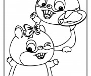Coloriage et dessins gratuit Hamsters et leurs repas à imprimer